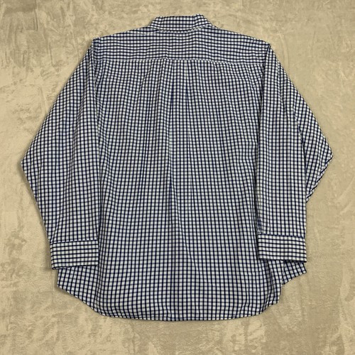 Brooks Brothers 346 Hemd Herren XL blau kariert Button Down Langarm Schaf Logo - Bild 7 von 7