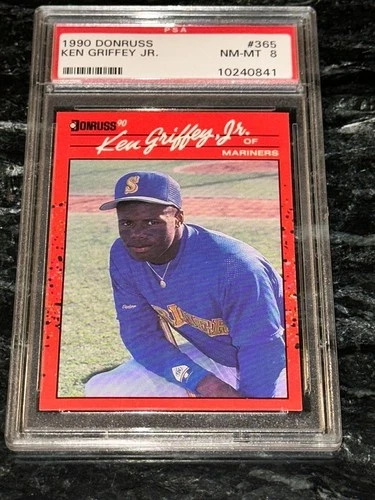 1990 DONRUSS #365 KEN GRIFFEY JR. PSA 8 SEATTLE MARINERS HOF