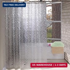 EVA PVC Free Heavy Duty Shower Curtain Liner 72 x 72 inches with 3D Pebble Desig
