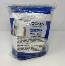Jockey Essentials Men’s Durable Cotton Crew Neck T-Shirts 6-Pack White Large