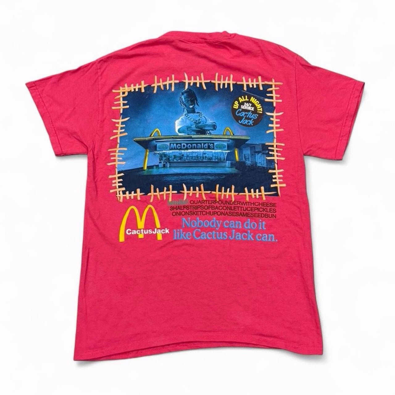 Cactus Jack McDonald's Pink Graphic Print Men's T-Shirt Size S Travis Scott