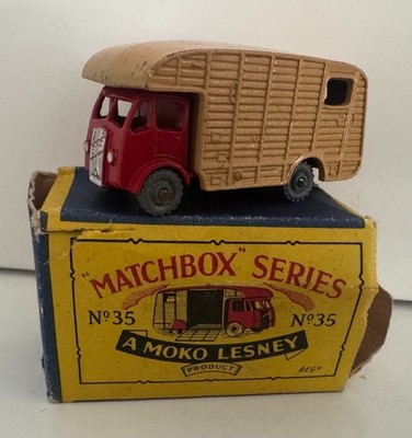 Vintage Boxed Matchbox Lesney Moko No. 35 Marshall Pferdebox