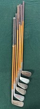 W3 Antique Lot 6 Piece Vtg 20s 30s Hickory Shaft Original Wood Golf Club Set