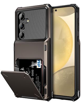 Samsung Galaxy S24 Plus 5G Case Heavy Duty Shockproof Wallet Card Holder Cover
