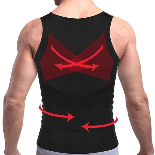Männer Abnehmen Body Shaper Kompression Weste Mieder Unterwäsche Bauchweg Hemd - Bild 8 von 13