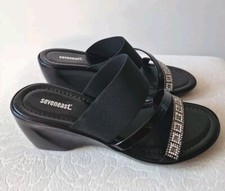 Pantoletten 36 Schwarz Strass 