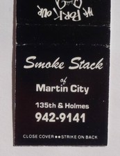 1970s? Smoke Stack We Pork Our Own Pigs Martin City MO Jackson Co Matchbook