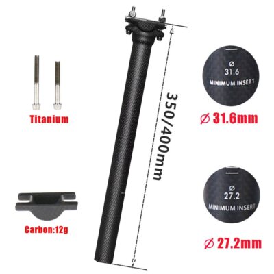 Carbon Seat Post Carbon Fiber Seatpost Titanium Screws Light 130g