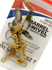 Eagle Claw Barrel Swivel Size 7 With Safety Snap Fishing 2 pkgs 6 Pcs ea NIB