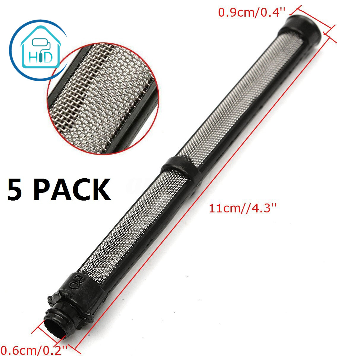 Lot De 5 Filtres Haute Qualité 60 Mailles Pour Pistolet à Peinture - Neuf