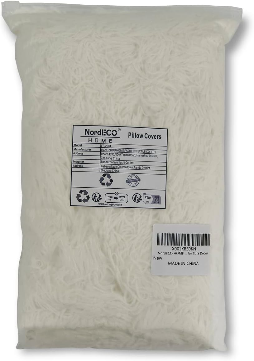 Pack of 2 Faux Fur Cushion Covers 50 X 50 Cm Luxury Fluffy Cushions