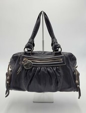 Tous Black Genuine Leather Handbag Satchel Bag Purse