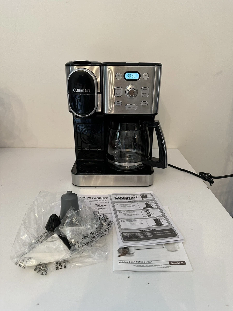 Cuisinart 2 IN 1 Center Combo Brewer Coffee Maker White SS 16