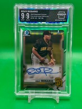 Eguy Rosario 2021 1st Bowman Chrome AUTO GREEN REFRACTOR /99 RC AC 9/9