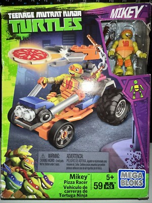 Mega Bloks Mikey Pizza Racer Teenage Mutant Ninja Turtles 59 Piece Building Set