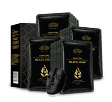 5 X Face Masks Charcoal Detox Skin Moisturizing Anti-Aging Black Mask Sheet
