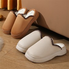 Fuzzy House Slippers for Women Non-Slip Flat Thick Sole Winter Warm Slip On