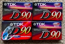 TDK D90 Blank Audio Cassette Tape High Output IEC TYPE I Lot of 4 NEW  SEALED
