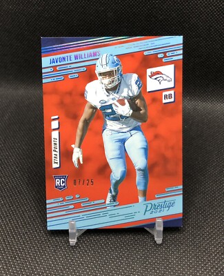 2021 Prestige Javonte Williams /25 PLATINUM Xtra Points COLOR MATCH SSP RC #226
