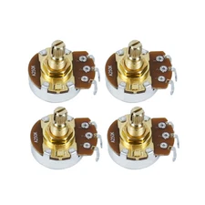 FLEOR 4pcs A250K Bass Guitar Big Potentiometers Pots Audio Copper Short Shaft