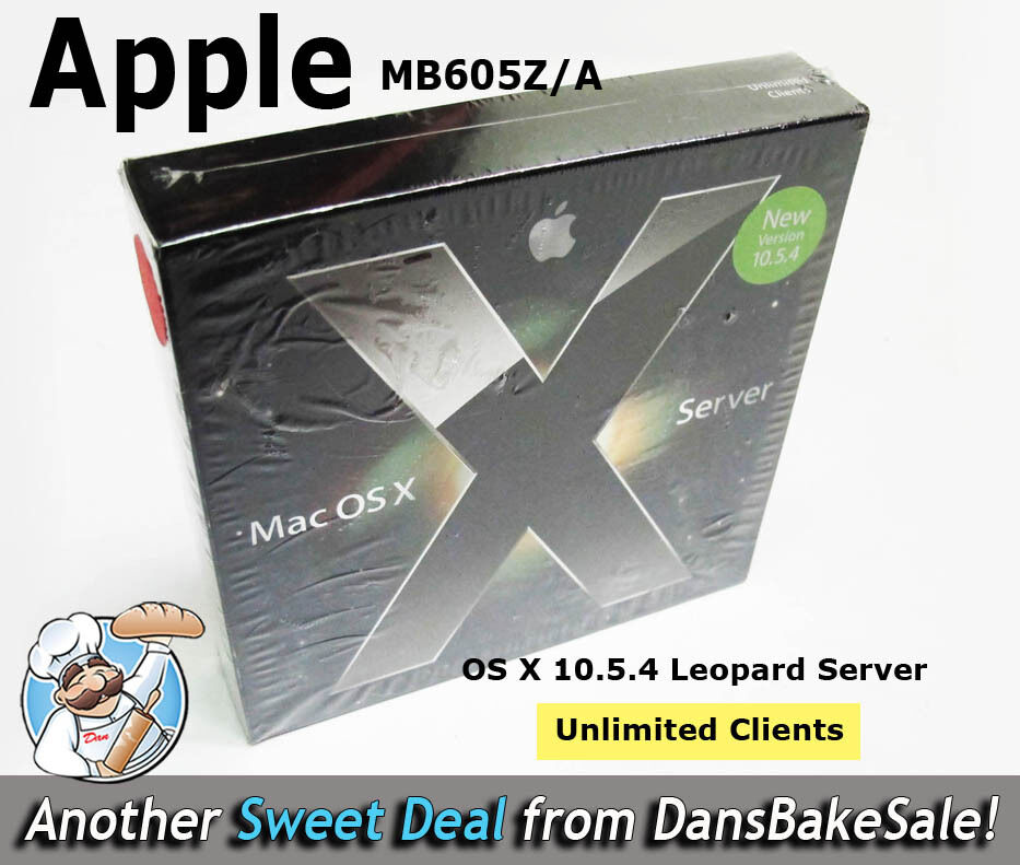 Apple Mac OS X 10.5.4 Leopard Server Unlimited Clients New Apple Mac OS X 10.5.4 Leopard Server Unlimited Clients New