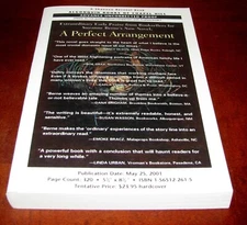 A Perfect Arrangement ARC Suzanne Berne Uncorrected Proof 1st Ed Paperback