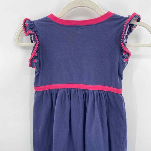 Tea Collection Dress Youth Girls 8 Purple Pink Cotton Embroidered Sleeves - Picture 4 of 6