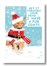 CAT IN A SANTA SUIT FUNNY CHRISTMAS CARD by Beachcomber Cards