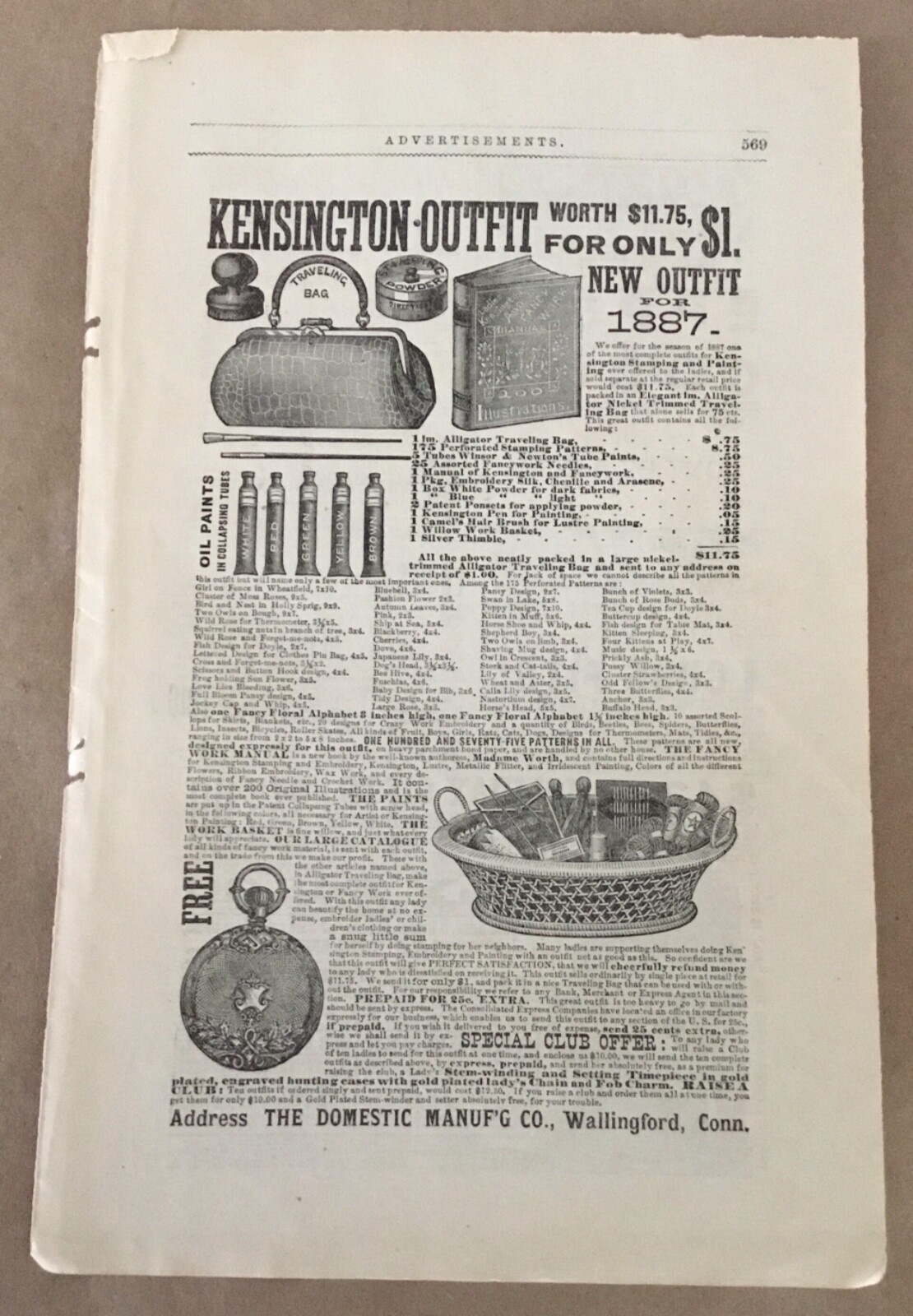 До -1900 Kensington Outfit print ad