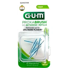 GUM Proxabrush Tight Interdental Brush Refills 8ct Go-Betweens Oral Care Cleaner