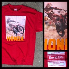 VTG 70s Gaylon Mosier HONDA MOTORCYCLE RC Works 206 dirt bike enduro t-shirt L