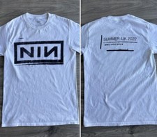 Nine Inch Nails T shirt Rare Design 2 sided White short sleeve tee NH20711
