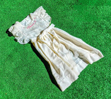 Vintage Pleated Button Christening Baptism Lianne Dress Gown Girl's46cm Long VTG