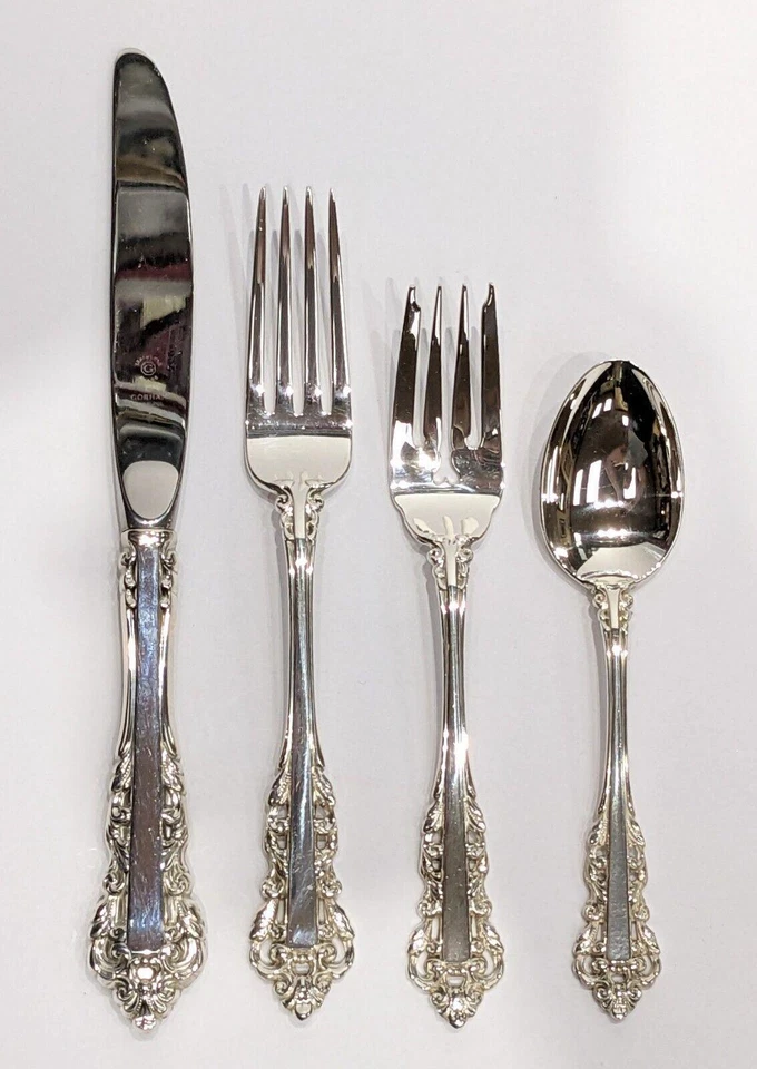 Medici gorham 1971 sterling silver service for 8, 32 pcs with new storage chest - Image 2 of 4