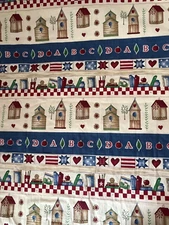 f-25-03-18 Signature Classics-Oakhurst Textiles-Birdhouses, ABC, 2 yd 6" x 43"