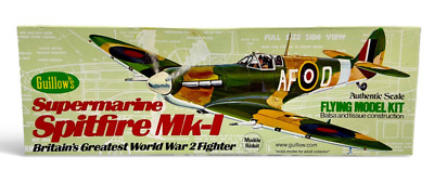 Supermarine Spitfire Mk-1, British Fighter Plane Model, Guillows #504 1:30 NIB