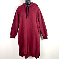 Nutexrol Womens L Dress Thickening Long Fleece Maroon Hoodie