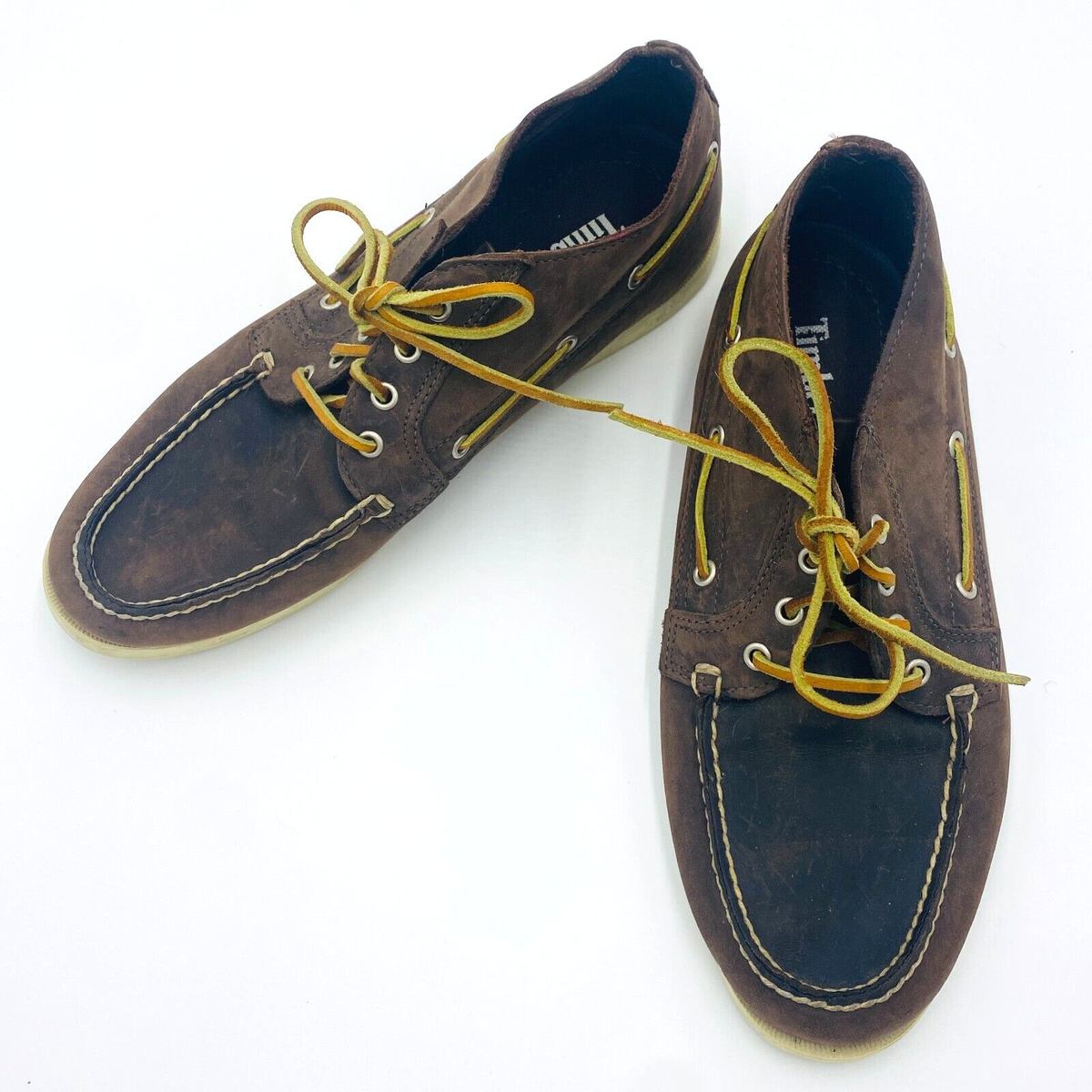 TIMBERLAND 4-EYEBOAT Chukka Boots Lace Up Loafers Brown Leather 29570 Mens 12M Men main image 4