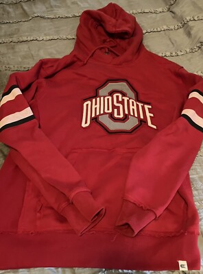 OHIO STATE BUCKEYES Colosseum Athletics Sewn Red LARGE Sweatshirt Hoodie