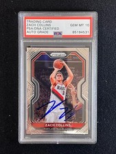 2020-21 Panini Prizm #6 ZACH COLLINS Signed Card AUTO 10 PSA/DNA Slabbed Blazers
