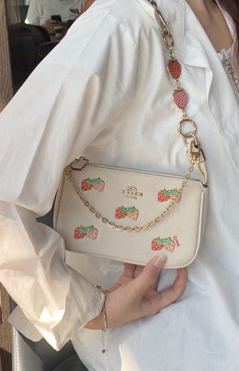 NWT coach Nolita 15 With Strawberry Print CB608+Free chain