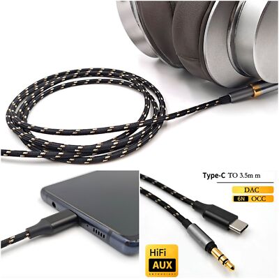 6N HiFi DAC Type C Cable For SONY ATH Philips B&O BEOPLAY Beats Monster Headset
