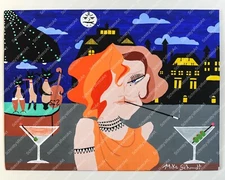 The Great Gatsby Roaring Twenties Martini Painting Print 16x12