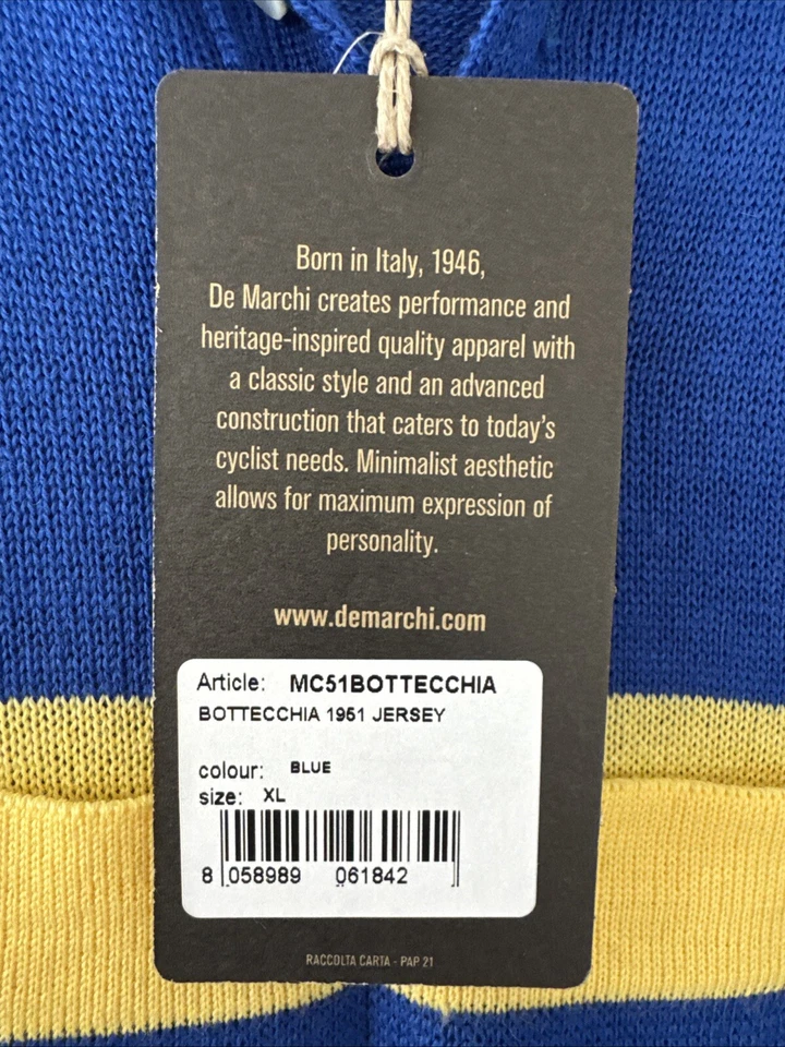 Novo com etiquetas! Camiseta Bottecchia 1951 réplica autorizada - Extra Grande - De Marchi - Lã - Imagem 3 de 4