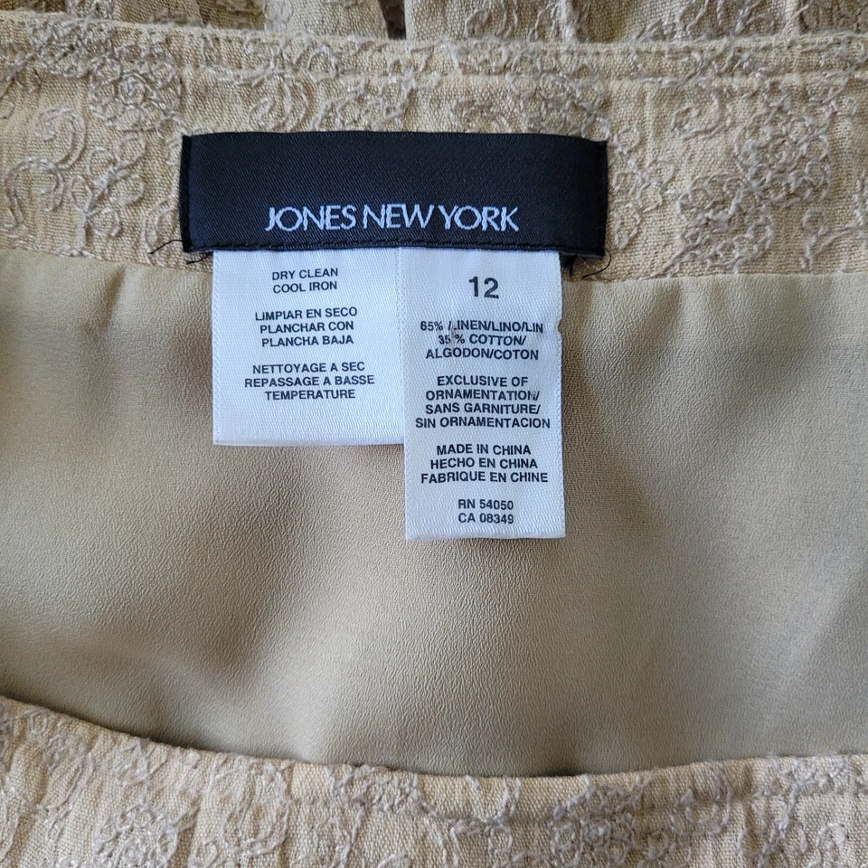 Jones New York Silk Maxi Skirt Women’s 12 Brown Embroidered Boho Lagenlook - Image 4 of 4