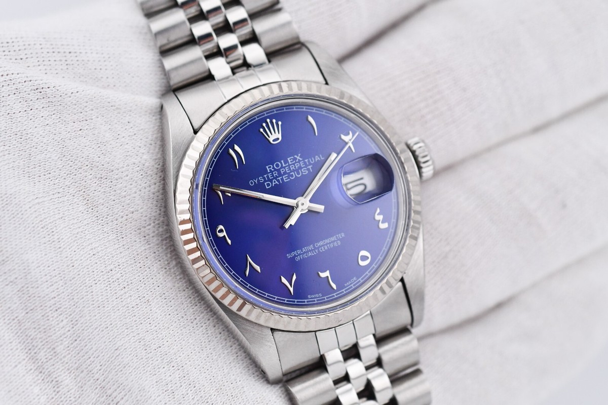 Rolex Datejust Ref.16014 Stainless Steel & White Gold 36mm Blue