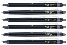 Pilot Frixion Clicker Erasable Black Gel Ink Pens Extra Fine Point 0.5mm 6 pc