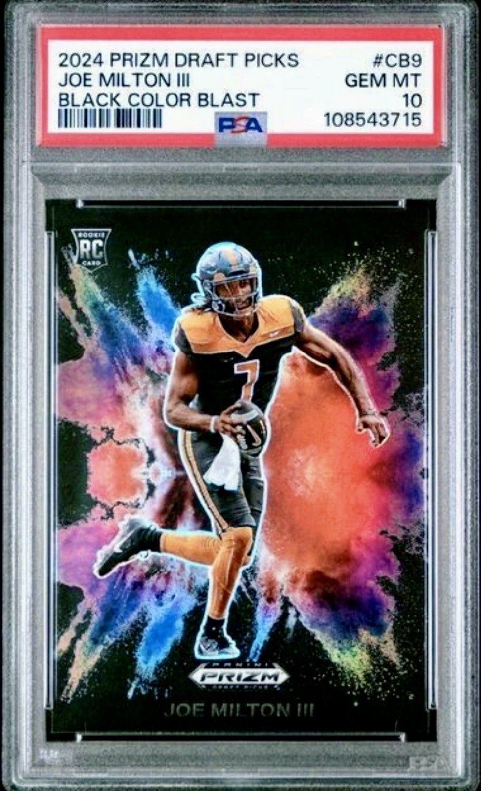 2024 Panini Prizm Draft Picks - Black Color Blast Joe Milton III #CB-9 (RC)