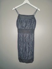 BNWT NEW AX PARIS DRESS SIZE 10 GREY CROCHET PARTY SUMMER 36" LONG VG48
