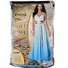 Spirit Halloween Athena Costume Adult Medium 8-10 Blue Greek Goddess Dress Only